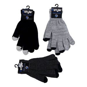 I-Style Womens Winter Gloves Lot Of 3 Gray Black Knit Touchscreen Compatible New